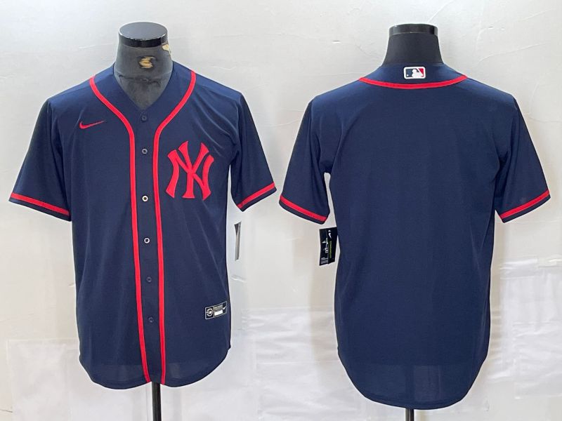 Men New York Yankees Blank Blue Third generation joint name Nike 2024 MLB Jersey style 11->new york yankees->MLB Jersey